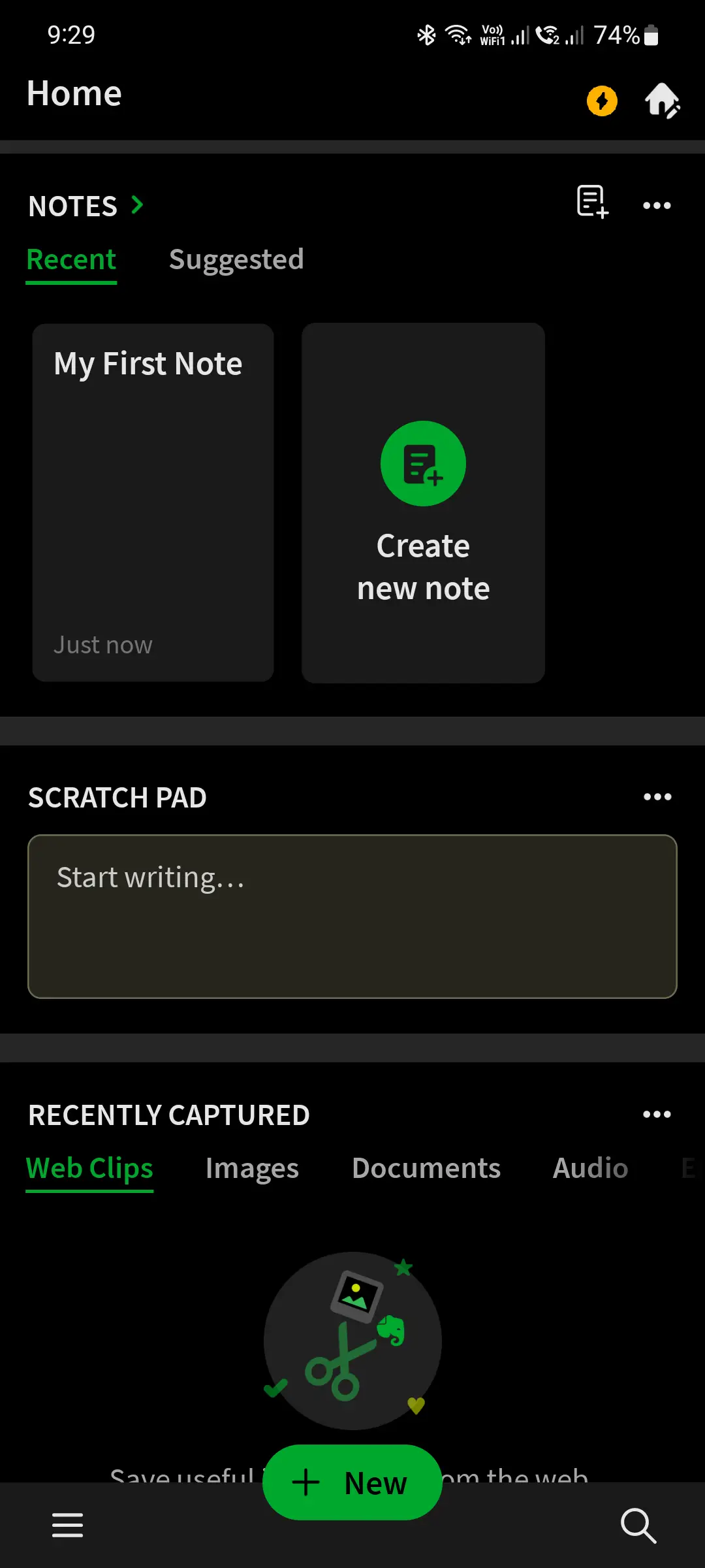 Evernotes Interface