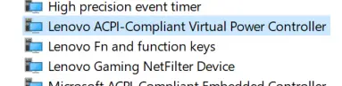 Lenovo ACPI Compliant Virtual Power Controller Drivers