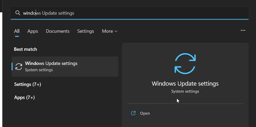 Windows Update Settings