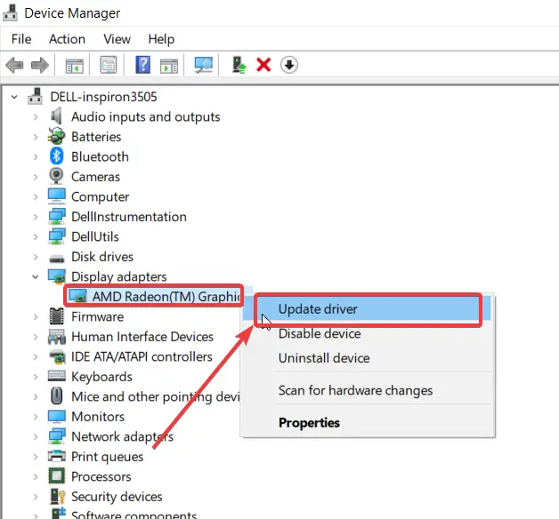 Now right click on the device driver and click on Update Driver