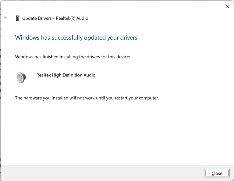 driver installed