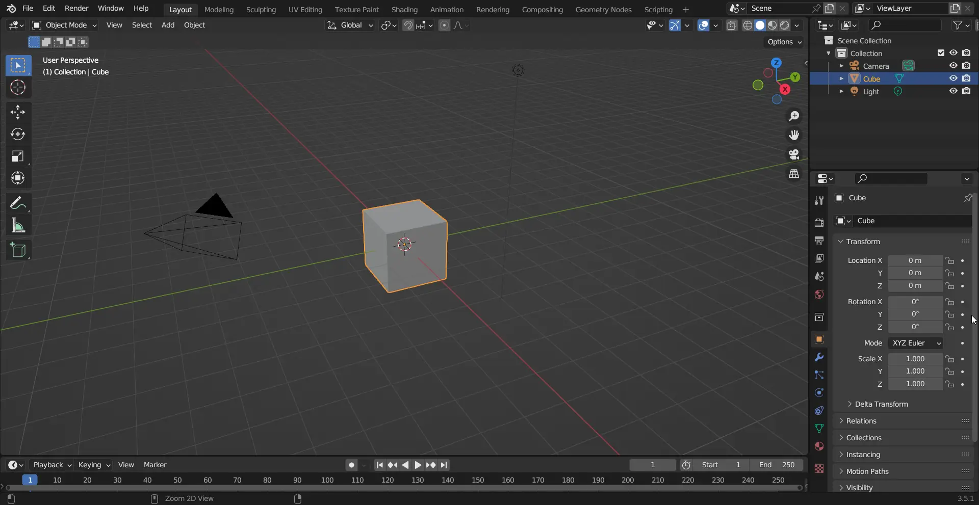 general interface of blender