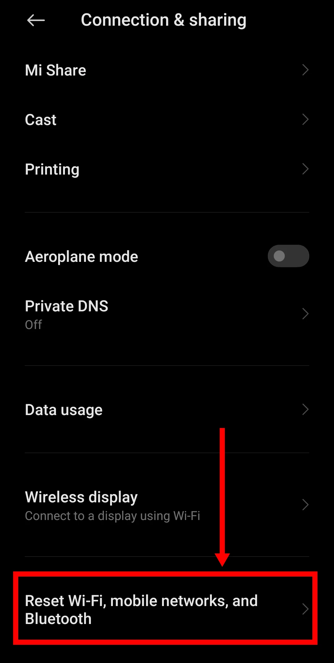 reset network and connections