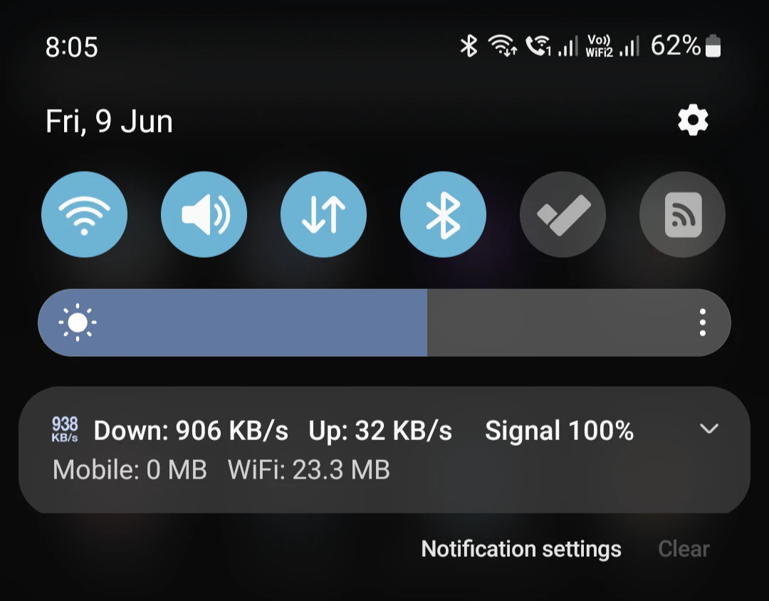 Internet Speed Meter Lite in Notification Area