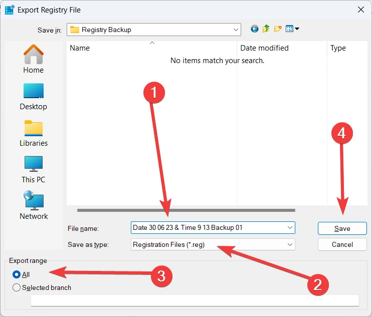 Saving Backup of Windows Registry