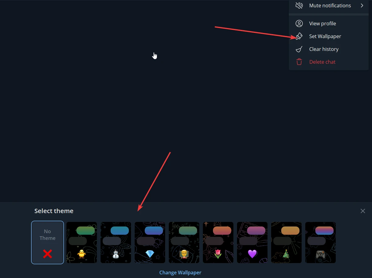 how to change wallpaper in telegram