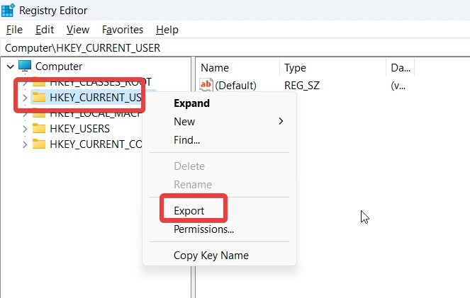 export selected branch option