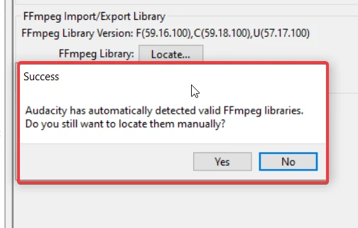 it is already detected by Audacity edited