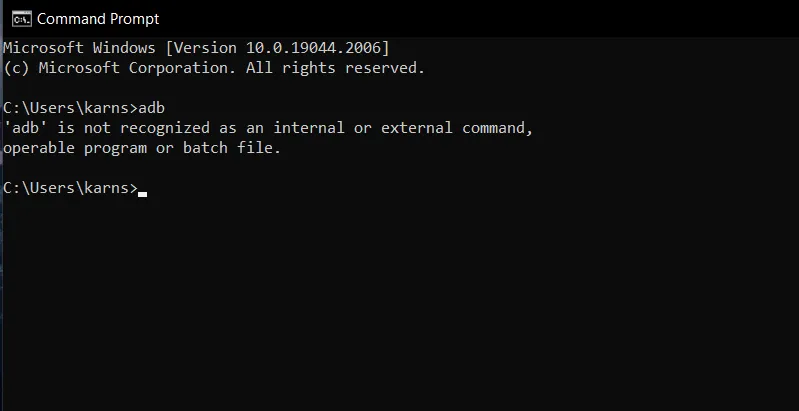 Fix adb is not recognized as an internal or external command