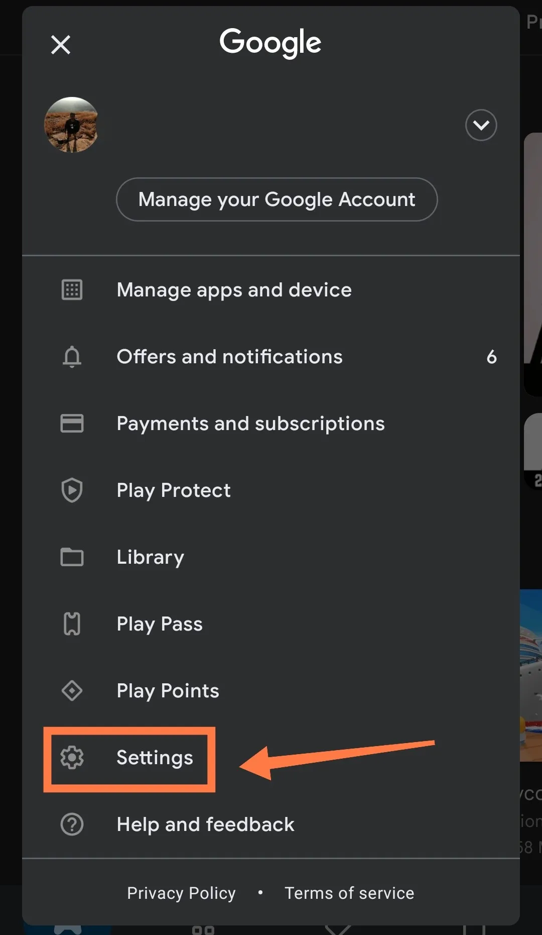 play store settings